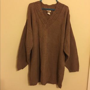 Taupe 100% cotton sweater. 18W/38
